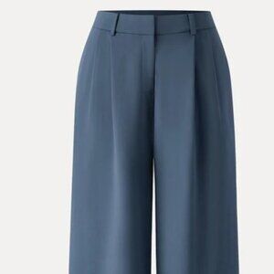 OGL Ponte-De-Roma Breezy Wide Leg Pant with Pockets - Rock Blue